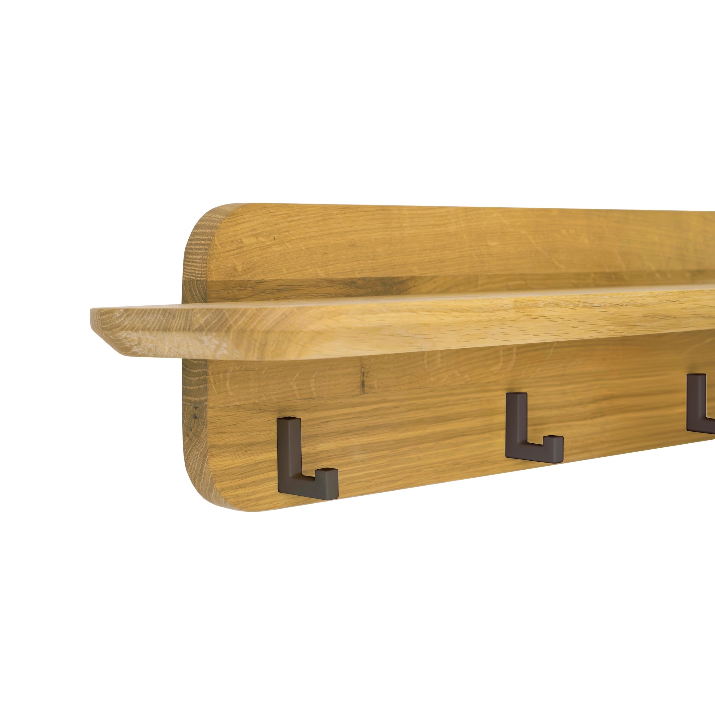 NordicStory Perchero de madera maciza roble "Geneva", 85 x 22.5 x 180 cm.